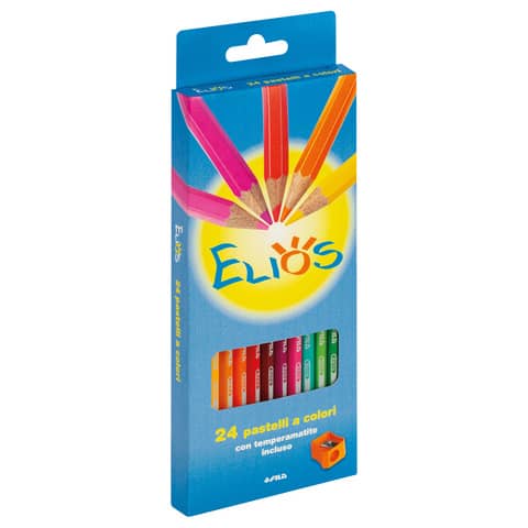 Matite colorate FILA Elios assortiti astuccio da 12 + temperino F274100